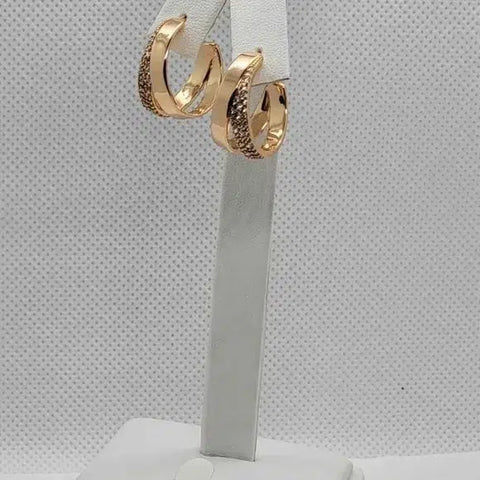 Brand New Brazilian 18k Gold Filled Rose Gold Color Earrings