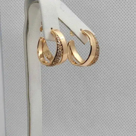 Brand New Brazilian 18k Gold Filled Rose Gold Color Earrings