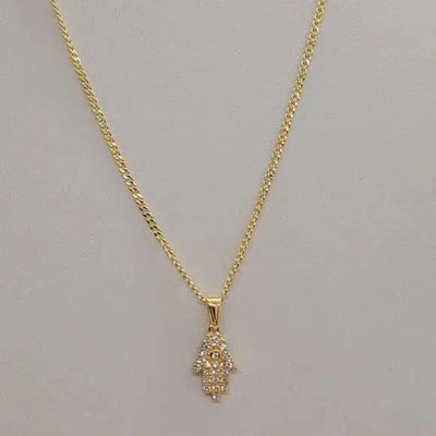 Brand New Brazilian 18k Gold Filled Hamsa Necklace