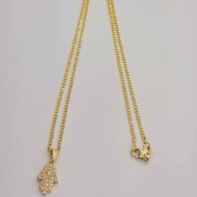 Brand New Brazilian 18k Gold Filled Hamsa Necklace