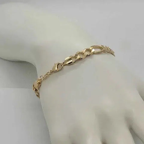 Brand New Brazilian 18k Gold Filled Figaro Bracelet