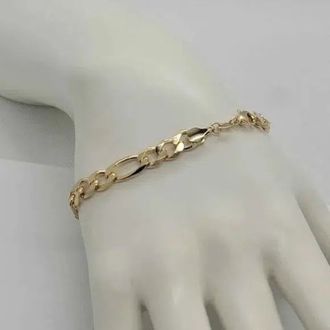 Brand New Brazilian 18k Gold Filled Figaro Bracelet