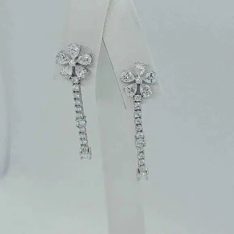 Brand New Sterling Silver 925 Flower Design Earrings