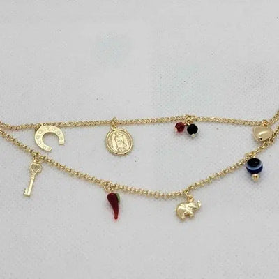 Brand New Brazilian 18k Gold Filled Multi Charms Bracelet