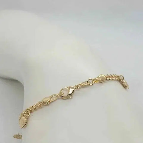 Brand New Brazilian 18k Gold Filled Hearts & Elephants Bracelet