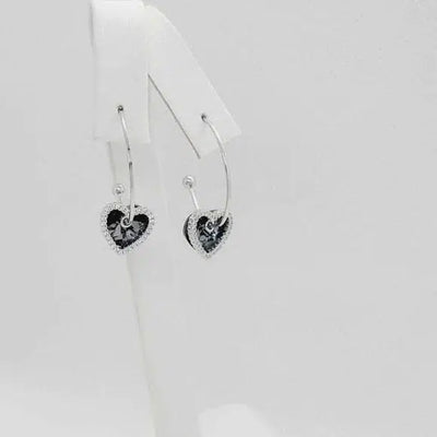 Brand New Silver 925 Heart Earrings /Hoop