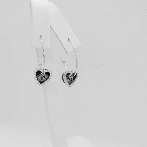 Brand New Silver 925 Heart Earrings /Hoop