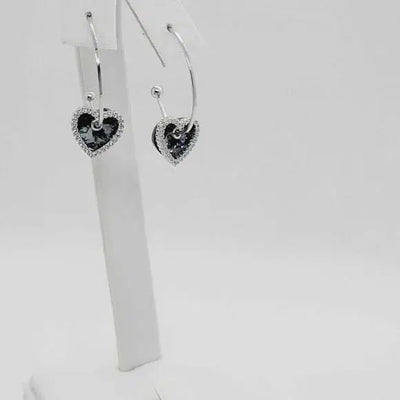 Brand New Silver 925 Heart Earrings /Hoop