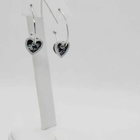 Brand New Silver 925 Heart Earrings /Hoop