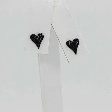 Brand New Sterling Silver 925 black Rhodium Heart Earrings