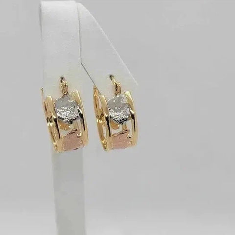 Brand New Brazilian 18k Gold Filled Multi tones Elephant Earrings