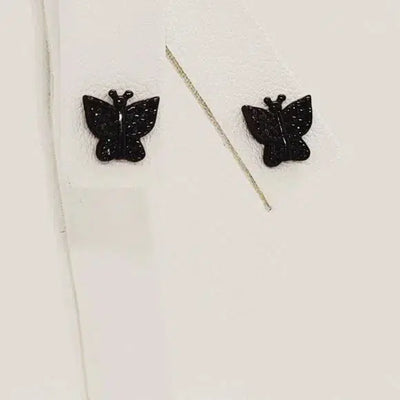 Brand New Sterling Silver in Black Rhodium Butterfly Earrings