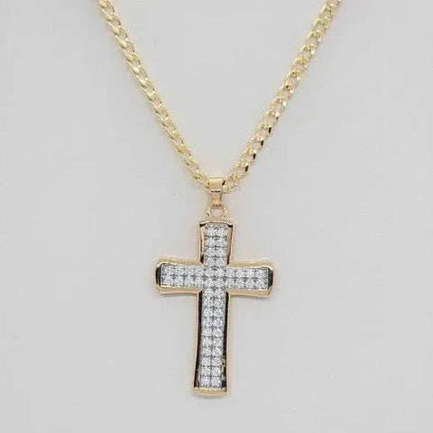 Brand New Brazilian 18k Gold Filled Cross Necklace