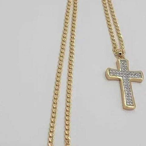 Brand New Brazilian 18k Gold Filled Cross Necklace