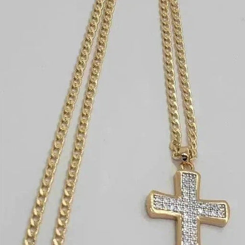 Brand New Brazilian 18k Gold Filled Cross Necklace