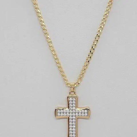 Brand New Brazilian 18k Gold Filled Cross Necklace