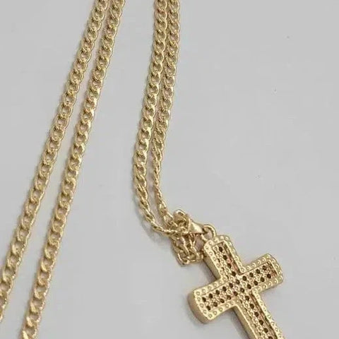 Brand New Brazilian 18k Gold Filled Cross Necklace