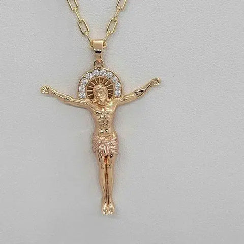 Brand New Brazilian 18k Gold Filled Jesus Necklace