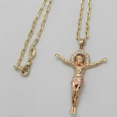 Brand New Brazilian 18k Gold Filled Jesus Necklace