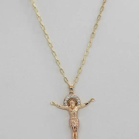 Brand New Brazilian 18k Gold Filled Jesus Necklace