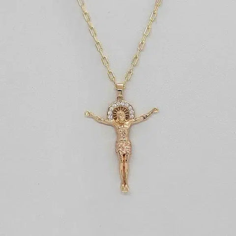 Brand New Brazilian 18k Gold Filled Jesus Necklace