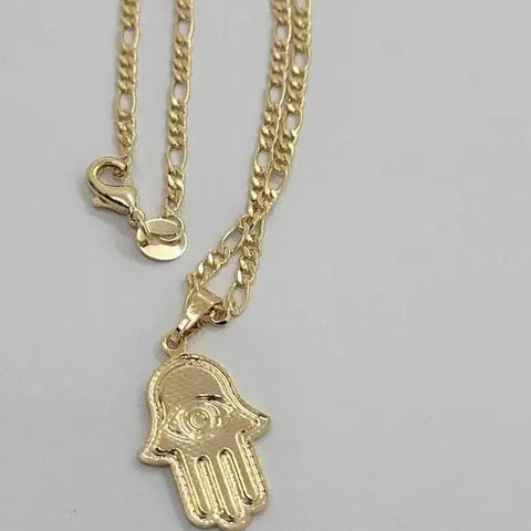 Brand New Brazilian 18k Gold Filled Royal Blue Hamsa W/ Evil Eye Necklace