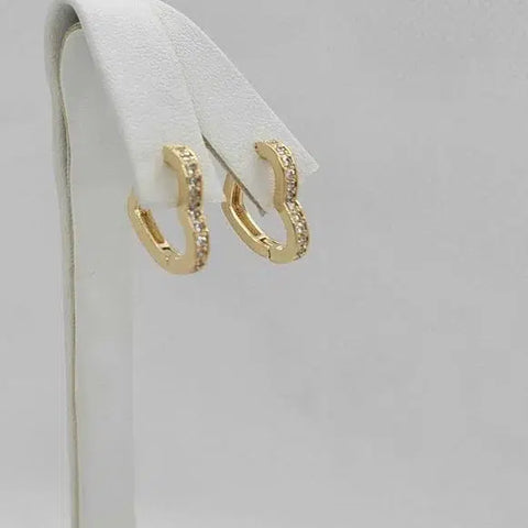 Brand New Brazilian 18k Gold Filled Heart Earrings