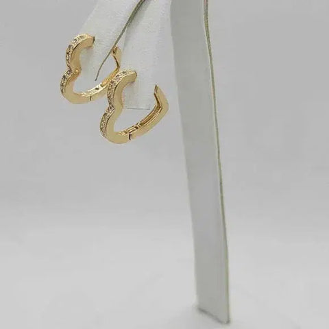 Brand New Brazilian 18k Gold Filled Heart Earrings