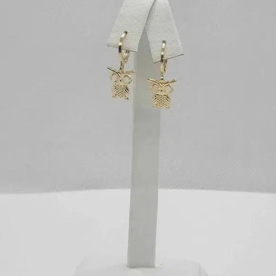 Brand New Brazilian 18k Gold Filled Owl Earrings