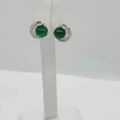 Brand New  Round Jade earrings