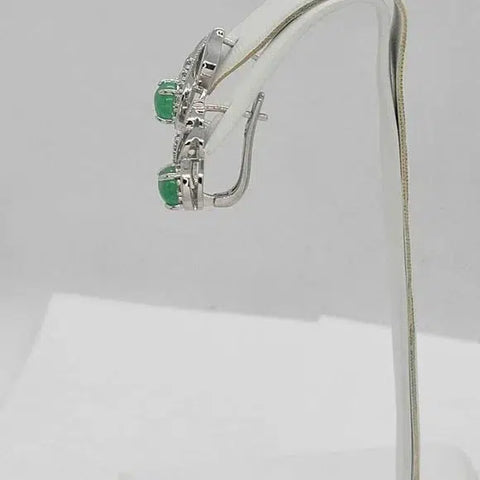 Brand NEW jade Earrings with cubic zirconia stones with brass