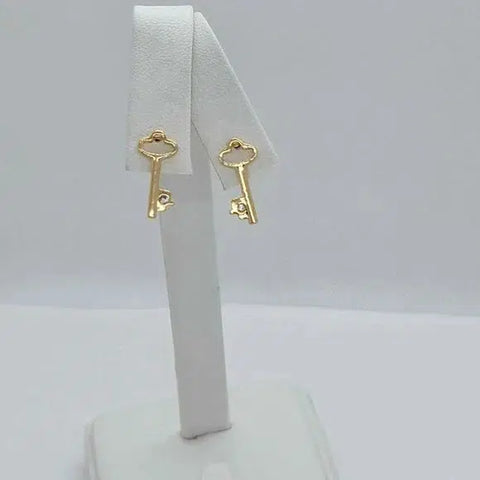 Brand New Brazilian 18k Gold Filled Key Earrings