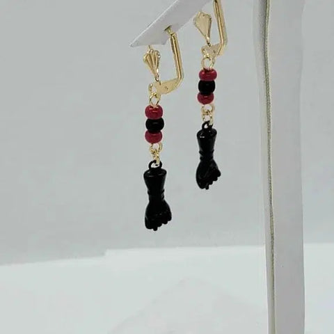 Brand New  Brazilian 18k gold filled Azabache earrings