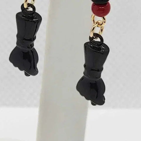 Brand New  Brazilian 18k gold filled Azabache earrings