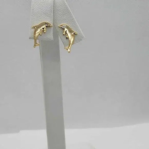 Brand New  Brazilian 18k gold filled Dolphin earrings