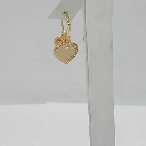 Brand New  Brazilian 18k gold filled Double hearts  Earrings