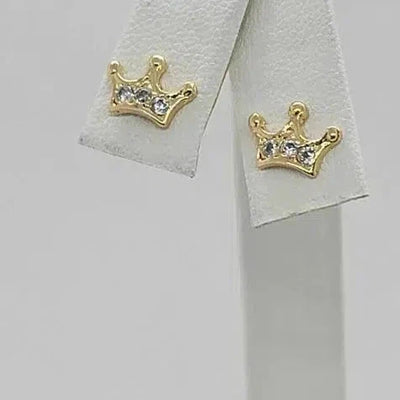 Brand New  Brazilian 18k Gold Filled Crown Earrings