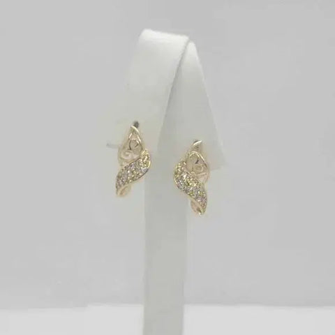 Brand New  Brazilian 18k gold filled earrings  with cubic zirconia stones