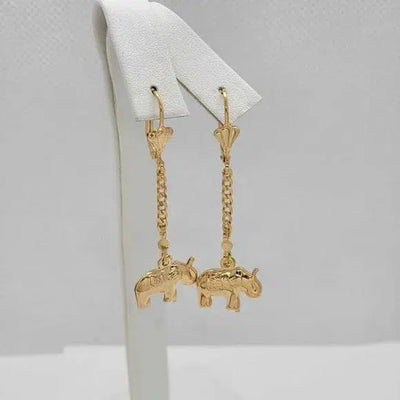 Brand New  Brazilian 18k gold filled elephant earrings