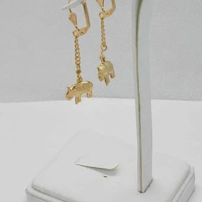 Brand New  Brazilian 18k gold filled elephant earrings