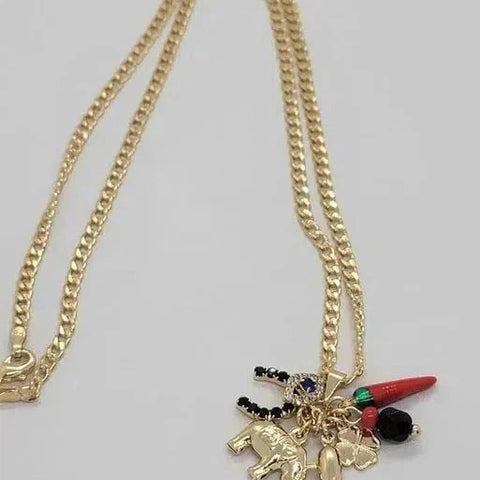 Brand NEW  Brazilian 18k Gold Filled Lucky Charms Necklace