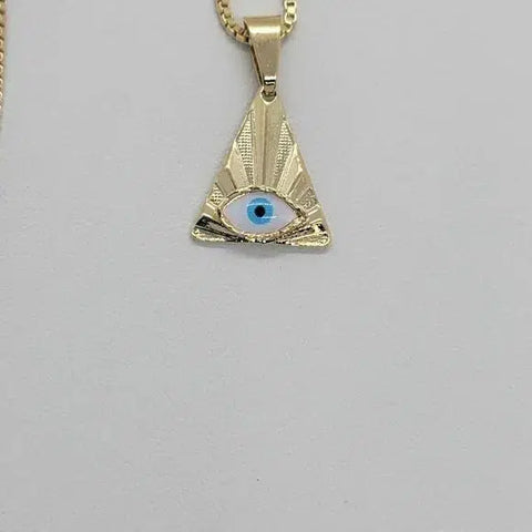 Brand NEW  Brazilian 18k Gold Filled Eye Of Providence Necklace