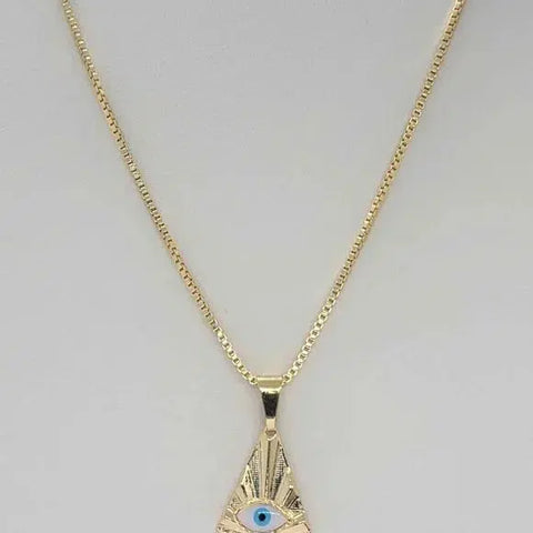 Brand NEW  Brazilian 18k Gold Filled Eye Of Providence Necklace