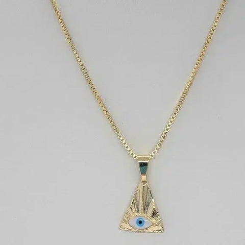 Brand NEW  Brazilian 18k Gold Filled Eye Of Providence Necklace