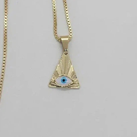 Brand NEW  Brazilian 18k Gold Filled Eye Of Providence Necklace