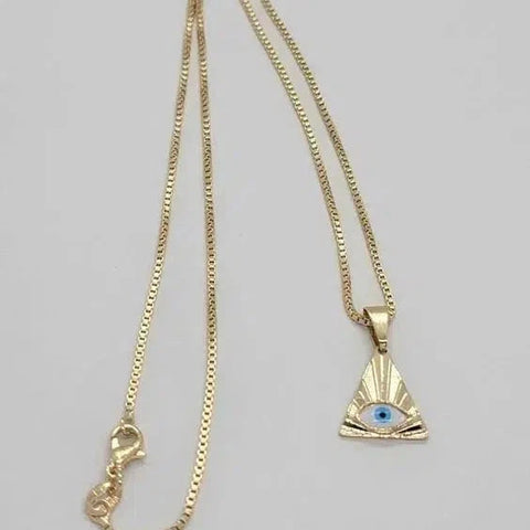 Brand NEW  Brazilian 18k Gold Filled Eye Of Providence Necklace