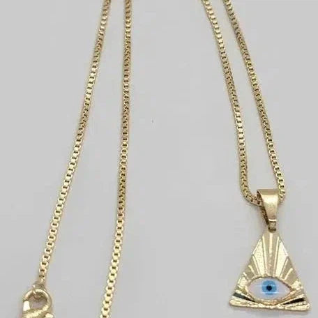 Brand NEW  Brazilian 18k Gold Filled Eye Of Providence Necklace