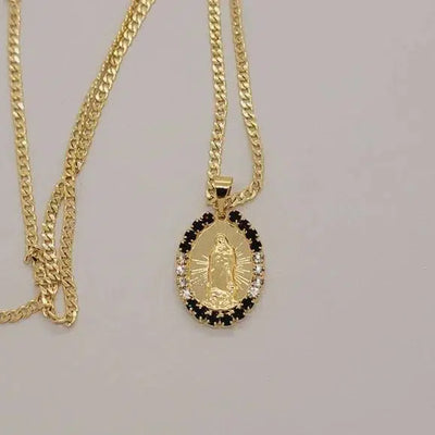 Brand New Brazilian 18k Gold Filled Virgen De Guadalupe Necklace