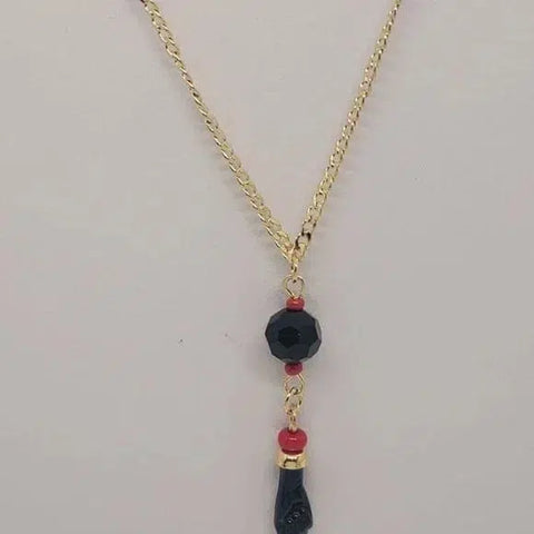 Brand New Brazilian 18k Gold Filled Azabaches Necklace