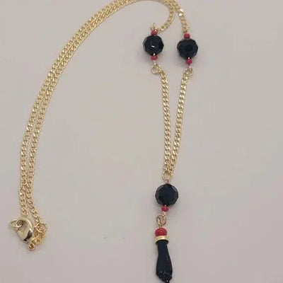 Brand New Brazilian 18k Gold Filled Azabaches Necklace